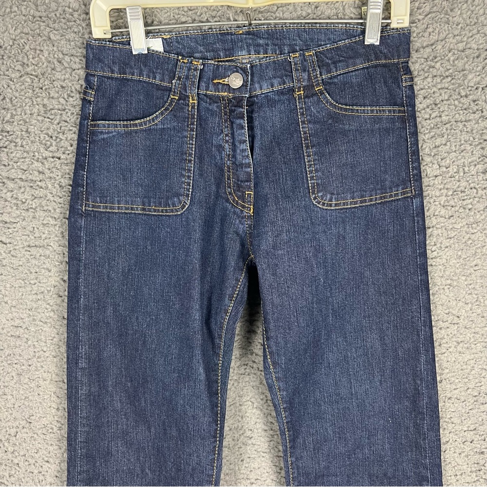 VTG Y2K Lacoste Blue Jeans Low Rise Patch Pocket Straight Leg Denim Sz 38 (US 8) - Picture 3 of 14